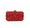 Bolso de noche transfronterizo, con textura de cristal de hielo, forma rectangular y adornos de pedrería.; un bolso de mano de noche con incrustaciones de diamantes para mujer