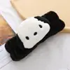Faixa de Cabelo de Cachorro Preto e Branco Desenho Animado Fofa Outono e Inverno Grampo de Orelha de Pelúcia Faixa de Cabelo para Lavar o Rosto e Maquiagem Estilo Menina