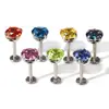 Brincos de Zircônia 5A com Garras e Base Redonda de Titânio F136, Piercings de Nariz, Piercings de Hélice, Piercings de Lábio, Fabricante de Joias para Piercing de Liga de Titânio em Estoque