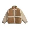 Roupas Masculinas Fronteira Norte Marca Americana Moderna 2025 Inverno Nova Jaqueta de Algodão Color Block Masculina Gola Alta Roupa de Trabalho Casaco de Algodão Engrossado