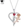 Knn-1091 Collar de Sirena de Lujo Ligero de Gama Alta para Mujer, Joyería Transfronteriza Kamanqi, Collar con Colgante de Flor de Rosa en Forma de Corazón