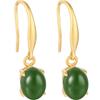 Pendientes de plata de ley S925 con jaspe y jade blanco, pendientes de gancho con diseño de nicho de cuatro garras, pendientes de jade hetiano natural de oro antiguo.