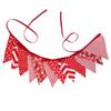 Bandera de hilo con estampado de algodón pastoral rojo, bandera triangular para el hogar, fiesta de bodas, jardín de infantes, bandera colgante, bandera para tienda de campaña