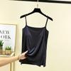 Modal com Peito Pad Hems Split Pequeno Sling Mulheres Verão Camisa Base Fina Colete Interno Top Sem Mangas