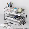 Estante Simples Prateleira de Armazenamento Prateleira de Armazenamento de Mesa de Escritório Mesa Pequena Multi-Camadas Ferro Forjado Suporte de Acabamento de Mesa Estante de Livros