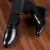 Zapatos de Cuero para Hombre de Primavera y Otoño, Zapatos Casuales para Hombre, Zapatos Slip-On Juveniles Transpirables de Suela Blanda para el Trabajo, Zapatos de Negocios Coreanos de Moda para Hombre