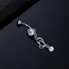 Anéis Coloridos em Zircônia Espiral para Umbigo Mais Vendidos no Exterior, Piercings de Umbigo Estrela e Lua Estilo Europeu e Americano, Piercings de Umbigo com Franjas