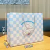 Bolsa de Regalo de Oso Mantequilla de Tela Vaquera Dibujada a Mano Bolsa de Almacenamiento de Papel Kraft Engrosada de Gran Capacidad Bolsa Tote Esencial para Regalo
