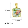 Pingente para Mulheres Estilo Pintura a Óleo Jardim de Monet Pingente Redondo de Flor para Mulheres Moda Elegante Simples Corrente para Clavícula Pingente Atacado