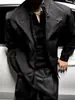 2026 Nova Jaqueta de Retalhos Desconstruídos Gola Alta Primavera Outono Masculina Estilo High-End Malandro Bonito Roupa Exterior Top Americano Boxy