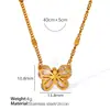 Venta Caliente Transfronteriza Mariposa Circonita Acero Inoxidable para Mujer Fresco Dulce Nicho de Lujo Moderno Acero de Titanio Collar para Mujer