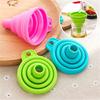 Embudo de silicona plegable retráctil popular de Amazon, embudo para cocina, suministros para el hogar, embudo de aceite de gran diámetro.