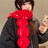 Regalo de Año Nuevo Navidad bufanda de calabaza de azúcar roja para mujer invierno forro polar de coral ambiente cálido foto bufanda linda