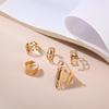 Amazon Comercio Exterior Nuevo Hueco Patrón Simple Anillo de Unión Flor Hojas Anillo de 5 piezas Anillo
