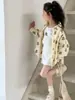 Camisa de Oso Estilo Coreano Nueva Primavera/Verano para Niñas Princesa Yuyu Camisa de Punto con Estampado Completo Linda para Niños