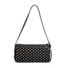 2025 Nova Bolsa Transversal Estilo Coreano Bolsa de Ombro Fofa para Mulheres Bolsa Transversal de Bolinhas Preto e Branco Bolsa Feminina de Estilo Simples