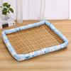 Esterilla Cuadrada para Mascotas Verano Estampada Tela Oxford Ratán Cama para Gatos Teddy Corgi Perro Pequeño Transpirable Perrera