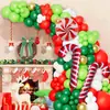 100-145 Piezas Cadena de Arco de Globos de Navidad Mango de Paraguas de Globo de Látex Globo de Caramelo Película de Aluminio Traje de Globos
