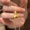 Collar Instantáneo de Riqueza Dorado Antiguo de Moda para Mujer con un Colgante de Borla Lujoso Cadena para Clavícula