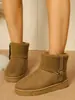 Botas de Neve de Inverno Femininas Novo Estilo Punho de Lã Dobrável Inverno Com Pelúcia Grossa Proteção contra Frio Botas Curtas Quentes Sapatos de Algodão do Nordeste