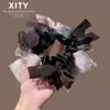 Scrunchie de Renda com Laço Novo Leve de Luxo Japonês Coreano para Mulheres Prendedor de Rabo de Cavalo de Ponta Acessórios de Cabelo