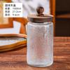 Elegante Frasco de Vidrio Transparente con Tapa de Madera, Material de Grado Alimenticio, Frasco para Almacenamiento en Refrigerador, Botella Sellable para Conservar la Frescura