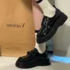 Zapatos de Cuero para Mujer Estilo Británico Retro 2026 Modelo Nuevo Mocasines Gruesos Estilo Universitario Zapatos de Plataforma Negros Venta Caliente