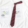 Corbata de Toga de Soltero Roja a Rayas Perezosa Sin Nudo para Mujer, Estilo Universitario Jk Suministro Escolar Japonés, Corbata de Graduación Anudada a Mano para Hombre