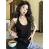 Nueva Camisola Básica Sexy para Mujer, Verano Cuello U Sin Mangas Adelgazante Deseo Puro Top de Estudiante