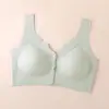 Sujetador de Espalda Invisible con Botones Frontales en Talla Grande con Copas Completamente Fijas de Algodón con Látex y Tirantes Anchos
