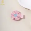 Nuevo Pasador de Flor Redonda Tejida para Niñas, Tela Completa, Accesorio para el Cabello, Suave con el Cabello, Pinza para Flequillo Lateral, Adorno para el Cabello