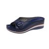 2024 Verano Transfronterizo Nuevo Talla Grande Chanclas de Cuña para Mujer Moda Casual Tacón de Cuña Suela Gruesa Correa Chanclas para Mujer