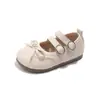 Nuevos Zapatos Mary Jane de Cuero para Niñas Primavera/Verano Estilo Primavera/Otoño Lazo Suela Suave Zapatos de Princesa Zapatos para Caminar Bebé
