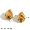 Pendientes de Acero Inoxidable Geométricos Transfronterizos Escalonados Diseño de Nicho para Mujer Pendientes de Acero de Titanio con Forma de Gota de Oro de 18 Quilates Pendientes