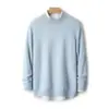 Suéter de Punto Seamless Bai Cai Rong Otoño/Invierno 100% Lana Pura para Hombre, Cuello Medio Alto, Base para Ropa Casual de Negocios