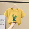 Camiseta de Manga Corta 100% Algodón Puro para Niños Mayores, Nuevo Estilo de Verano con Estampados Elegantes, Camiseta Casual Fresca y Atractiva para Niños
