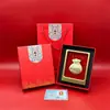 Colgante redondo bañado en oro juego de caja de regalo múltiples patrones disponibles recuerdo para festivales y viajes con coche regalo para actividades llavero colgante