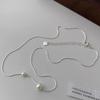 Collar de mariposa con perlas de estilo único en plata de ley S925 para otoño e invierno, cadena de clavícula de alta gama que combina con todo, sin color, para mujer