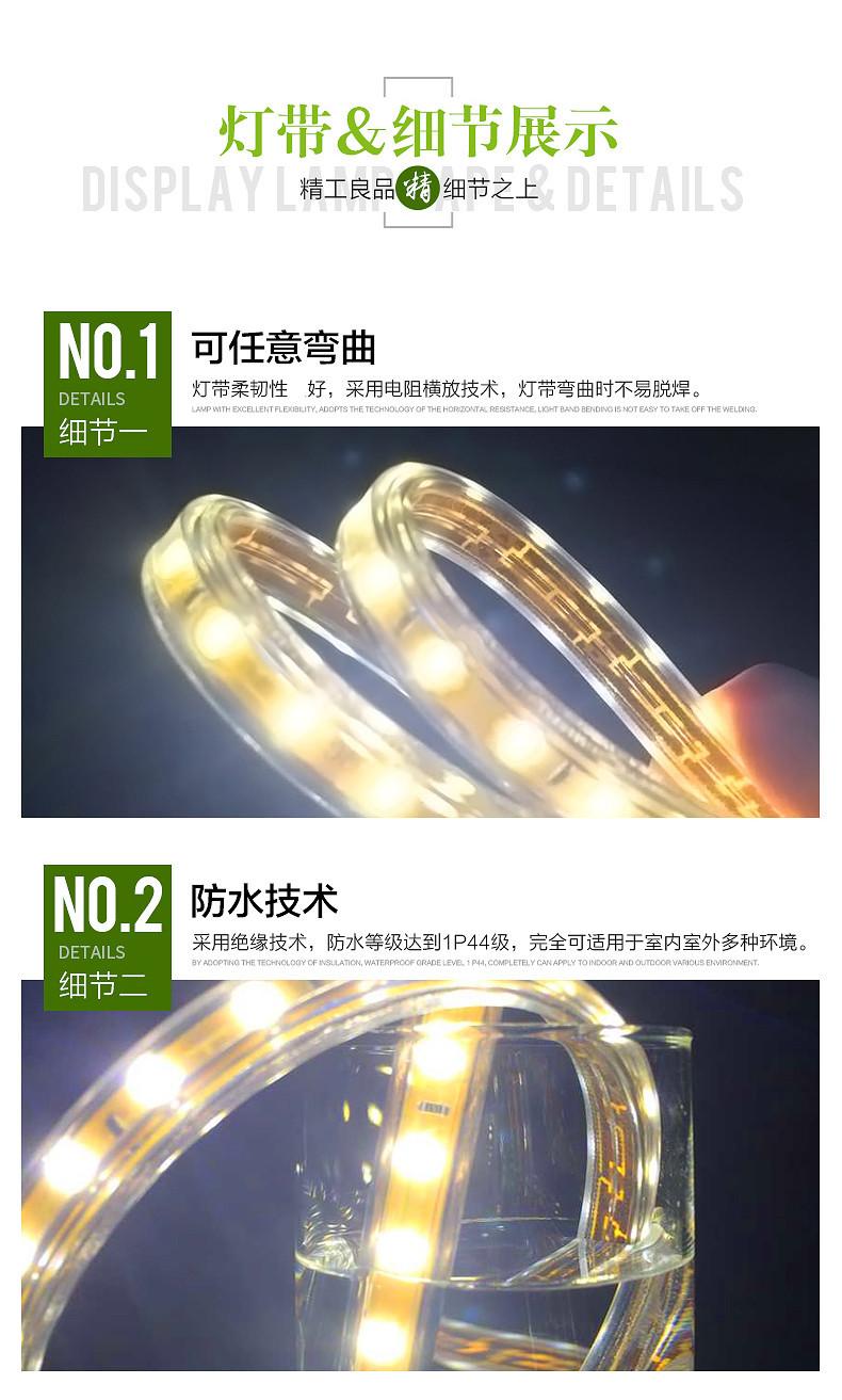 LED灯带2835双排家用客厅吊顶220v防水户外超高亮双排