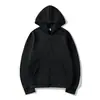 Comercio Exterior Europeo y Americano Unisex Cárdigan Sudadera con Capucha Color Sólido Liso Ropa Deportiva Superior Otoño e Invierno Camisa con Cremallera