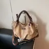 Bolsa de Mano Retro Japonesa para Mujer, Bolso de Mano para Viajes, Estilo Perezoso, Gran Capacidad, Bolsa de PU para Ropa de Trabajo, Bolso para Estudiantes