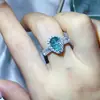 Brisa Nocturna Anillo para Mujer de Moissanita de Color en Forma de Gota de 2 Quilates Plata Chapado en Oro Diamante Dedo Venta al por Mayor Color Nuevo Estilo Más Vendido