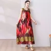 Vestido de Algodão e Seda Novo de Verão 2026, Vestido Regata da Moda, Vestido de Alça Comprimento Médio Acima do Joelho, Vestido Longo Solto Plus Size