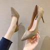 Primavera e Outono Sapatos de Camada Única Femininos Europeus e Americanos Saltos Agulha Rasos Pontiagudos Moda Feminina Sapatos de Trabalho de Verão Ladyshoes para Mulheres