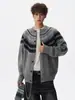 Cardigan de tricô jacquard Fair Isle masculino outono estilo retrô preguiçoso malha de lã jaqueta casual cleanfit