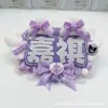 Etiqueta de nombre personalizada para soporte de abanico con doble letra, producto terminado de tela no tejida con letras reflectantes, colgante creativo para soporte de abanico puramente hecho a mano, mercancía de la comunidad de abanicos