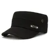 Gorra Militar Primavera y Otoño Simple Casual Ala Corta para Hombre Ajustable Sombrero de Sol Lavado Antiguo Color Sólido Copa Plana Sombrero Protector Solar Mujer
