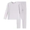 Conjunto de ropa térmica para niños, ropa de casa para bebé, pijamas para niños y niñas, ropa interior, ropa y pantalones de otoño, color liso