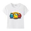 Camiseta de algodón de manga corta con cuello redondo y estampado de dibujos animados Space Kill para niños, camiseta de media manga para niños, suministro transfronterizo de verano