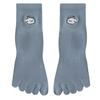Calcetines de Cinco Dedos para Mujer, Calcetines de Verano para Pilates de Media Pantorrilla con Dedos Separados, Calcetines Absorbentes de Sudor con Silicona Antideslizante y Dedos Separados, Calcetines de Yoga con Bordado de Dibujos Animados